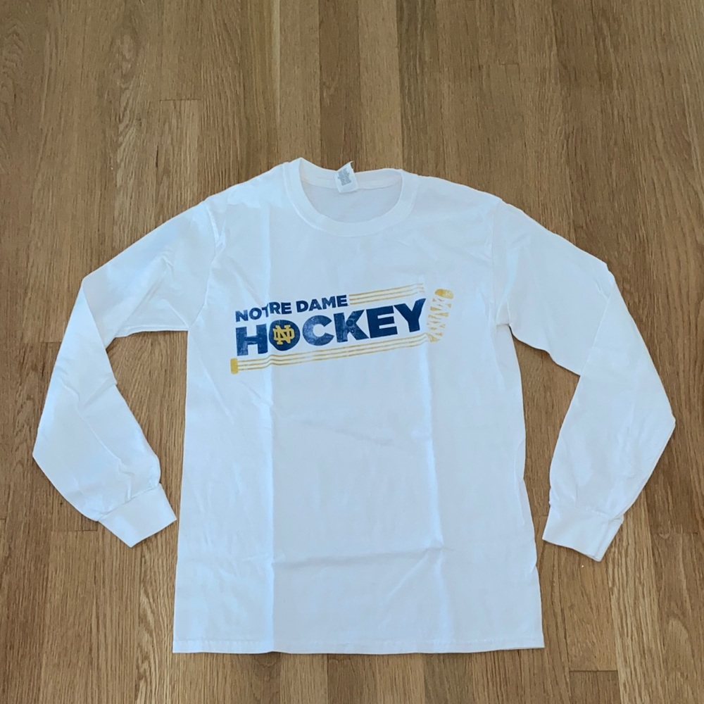 Notre Dame Hockey White Long Sleeve Shirt